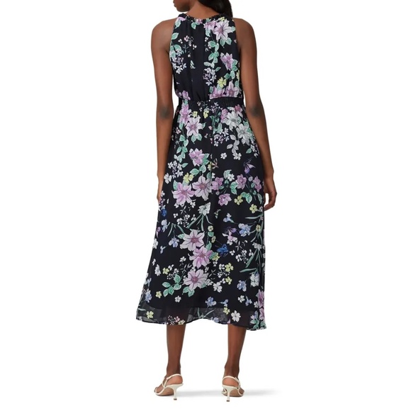 RTR Great Jones Navy Floral Neck Tie Dress - size medium - Picture 2 of 9